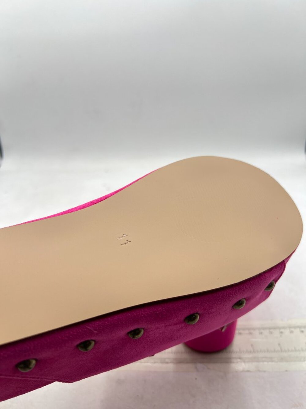 Wo Wagas Hot Pink Buckle Strap Mules Platform Slippers Chunky Mid Heel Sandals - Picture 6 of 8